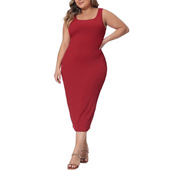 Plus Size Dress for Women Basic Sleeveless Sundress Maxi Beach Tank Dress