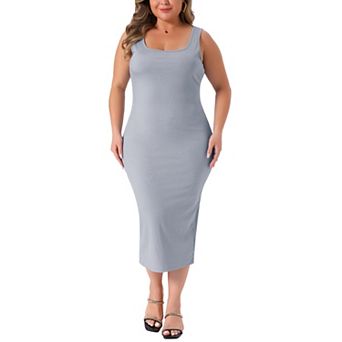Plus Size Dress for Women Basic Sleeveless Sundress Maxi Beach Tank Dress