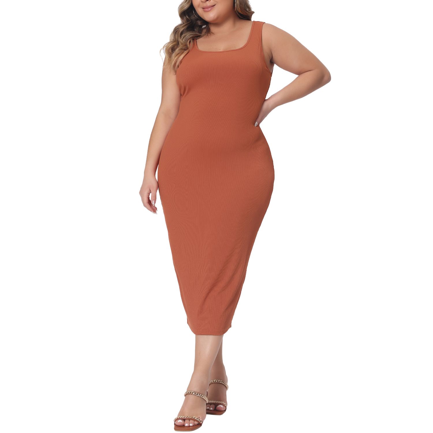 Женские платья Plus Size Dress for Women Basic Sleeveless Sundress Maxi Beach Tank Dress