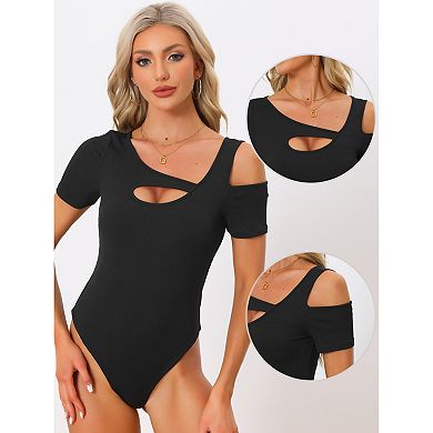 Bodysuits For Women Cut Out Short Sleeve Top Romper