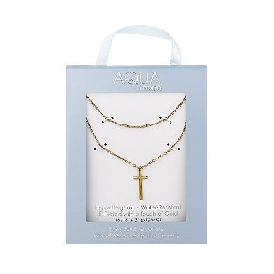 Maldives Cross Necklace in Aqua
