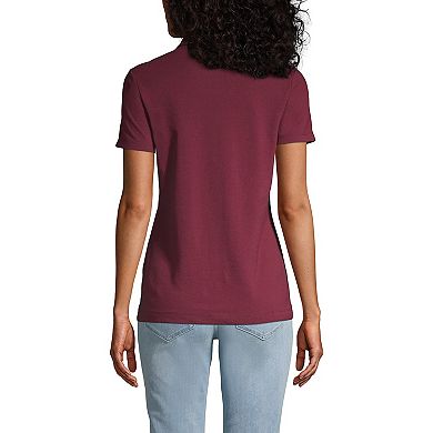 Women's Lands' End Short Sleeve Basic Mesh Polo Shirt