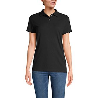 Women's Lands' End Short Sleeve Basic Mesh Polo Shirt