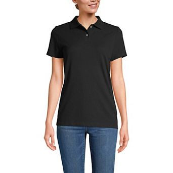 Women's Lands' End Short Sleeve Basic Mesh Polo Shirt