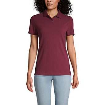 Women's Lands' End Short Sleeve Basic Mesh Polo Shirt