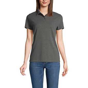 Women's Lands' End Short Sleeve Basic Mesh Polo Shirt