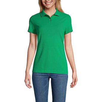 Women's Lands' End Short Sleeve Basic Mesh Polo Shirt