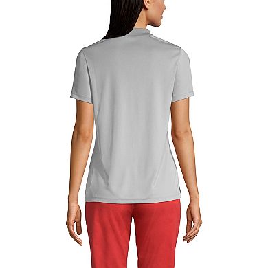 Women's Lands' End Short Sleeve Solid Active Polo Shirt