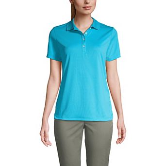 Women's Lands' End Short Sleeve Solid Active Polo Shirt