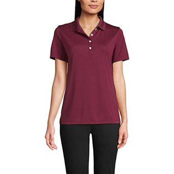 Women's Lands' End Short Sleeve Solid Active Polo Shirt