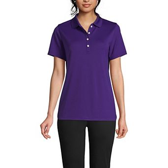 Women's Lands' End Short Sleeve Solid Active Polo Shirt