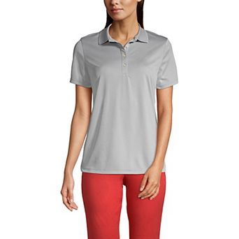 Women's Lands' End Short Sleeve Solid Active Polo Shirt