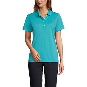 Women's Lands' End Short Sleeve Solid Active Polo Shirt