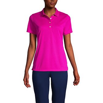 Women's Lands' End Short Sleeve Solid Active Polo Shirt