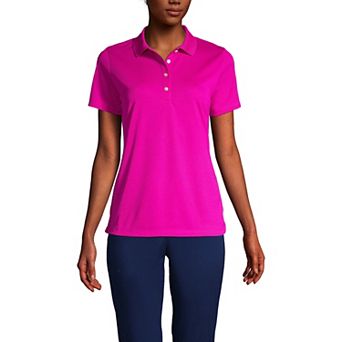 Women's Lands' End Short Sleeve Solid Active Polo Shirt