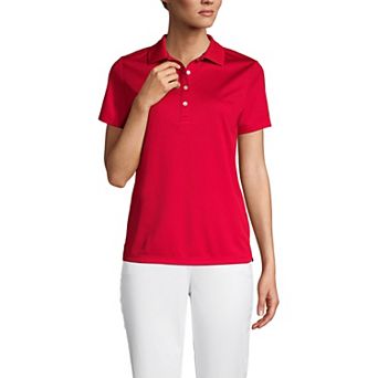 Women's Lands' End Short Sleeve Solid Active Polo Shirt