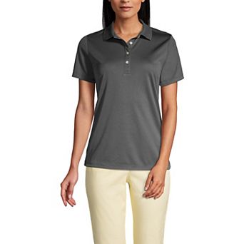 Women's Lands' End Short Sleeve Solid Active Polo Shirt