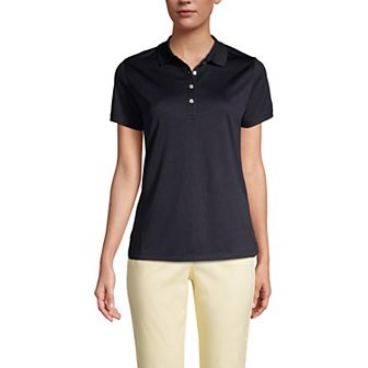 Women's Lands' End Short Sleeve Solid Active Polo Shirt