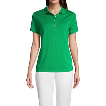 Women's Lands' End Short Sleeve Solid Active Polo Shirt