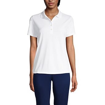 Women's Lands' End Short Sleeve Solid Active Polo Shirt