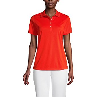 Women's Lands' End Short Sleeve Solid Active Polo Shirt