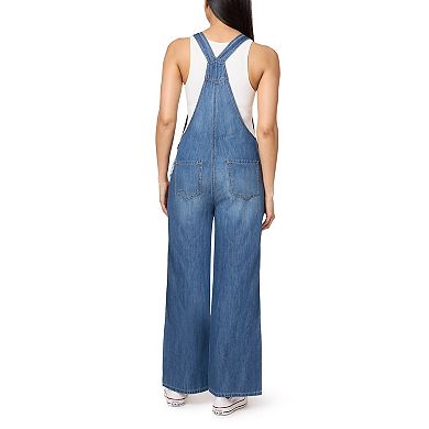 Juniors' WallFlower Relaxed Wide Leg Jean Overalls
