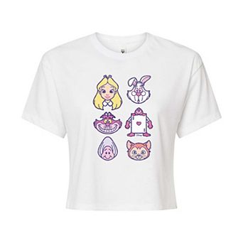 Disney's Alice In Wonderland Juniors' Grid Cropped Tee