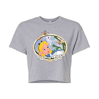 Disney's Alice In Wonderland Juniors' Daisies Cropped Tee