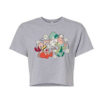 Disney's Alice In Wonderland Mad Hatter & Hare Juniors' Cropped Tee