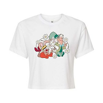 Disney's Alice In Wonderland Mad Hatter & Hare Juniors' Cropped Tee