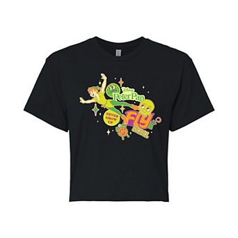 Disney's Peter Pan Juniors' Retro Stickers Cropped Tee