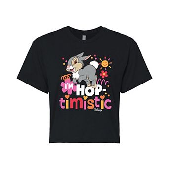 Disney's Bambi Thumper Juniors' I'm Hop-timistic Cropped Tee