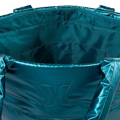 Hurley Water Resistant Metallic Puffer Tote