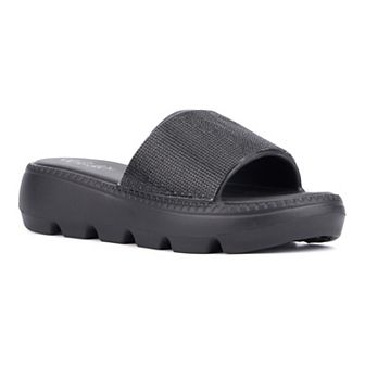 Olivia Miller Women's Glitter Gaze Slide Sandals