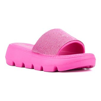 Olivia Miller Women's Glitter Gaze Slide Sandals