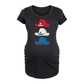 Maternity Red White Blue Cowboy Hat Graphic Tee