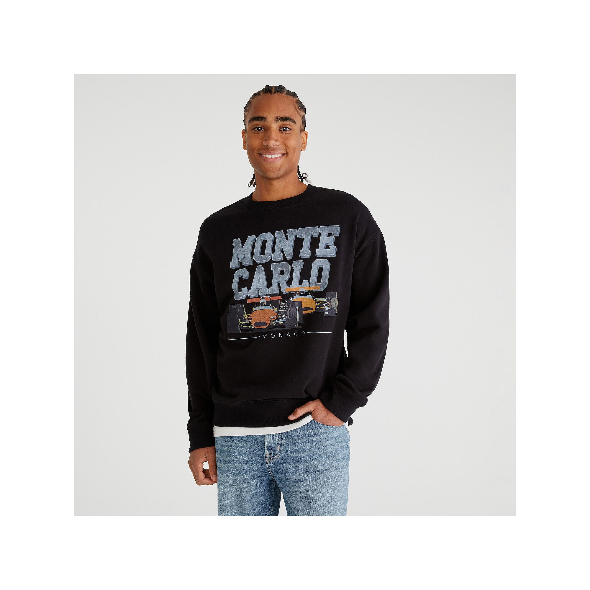 Mens Aeropostale Crewneck Graphic Sweatshirt, Size: XS, Dark Black