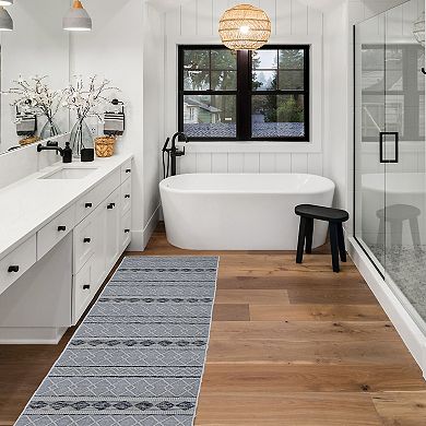 Linon Mirage Macomb Cream Blue Rug