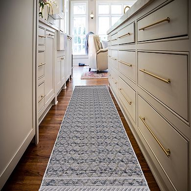 Linon Mirage Macomb Cream Blue Rug