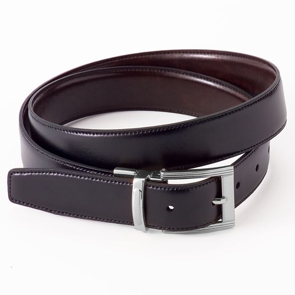 Croft & Barrow® Reversible Stitch-Edge Faux-Leather Belt