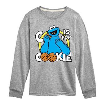 Boys 8-20 Sesame Street C Is For Cookie Long Sleeve Graphic Tee