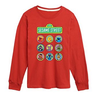 Boys 8-20 Sesame Street Character Grid Long Sleeve Graphic Tee