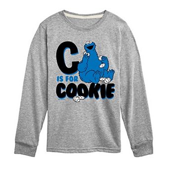 Boys 8-20 Sesame Street C Is For Cookie Long Sleeve Graphic Tee