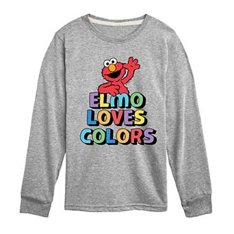 Boys 8-20 Sesame Street Elmo Loves Colors Long Sleeve Graphic Tee