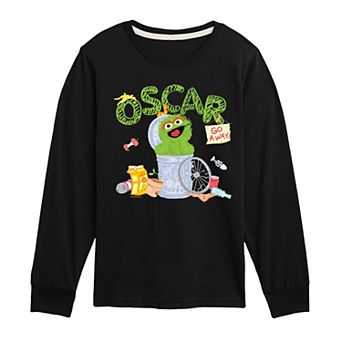 Boys 8-20 Sesame Street Oscar Long Sleeve Graphic Tee