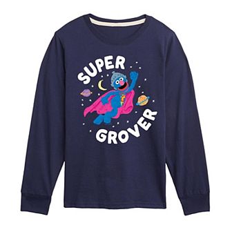Boys 8-20 Sesame Street Super Grover Long Sleeve Graphic Tee