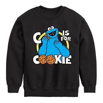 Boys 8-20 Sesame Street C Is For Cookie Crew Fleece Sweatshirt