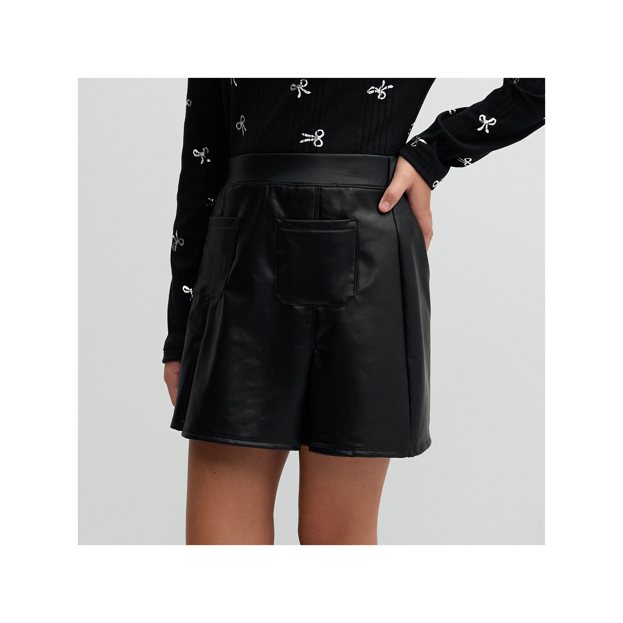 Girls 6-20 SO® Faux Leather Skort in Regular and Plus, Girls, Size: XL (1