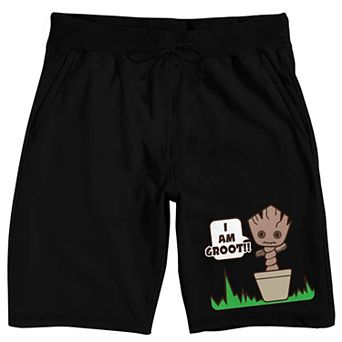 Men's Marvel Kawaii Baby Groot Pajama Shorts