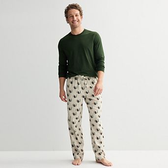 Men's Sonoma Goods For Life® 2 pc Long Sleeve Pajama Shirt & Flannel Pajama Pants Set